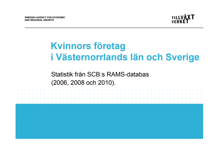 Antal företag som drivs av kvinnor resp män 2006-2010 Västernorrland