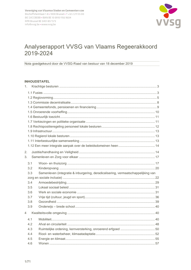 Analyserapport Vlaams regeerakkoord en beleidsbrieven