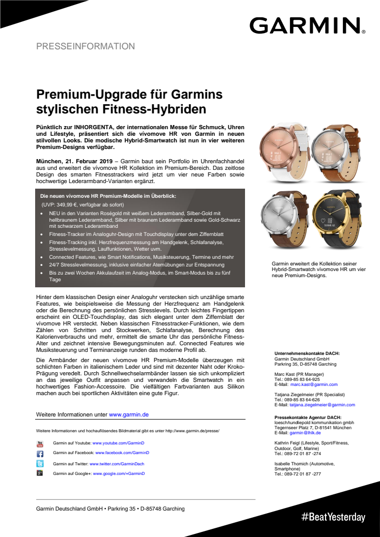 Premium-Upgrade für Garmins stylischen Fitness-Hybriden