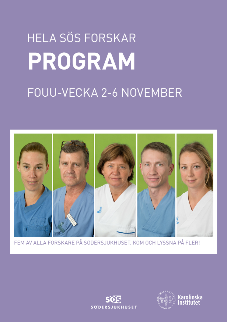 Program, hela Södersjukhuset forskar 2-6 november 2015