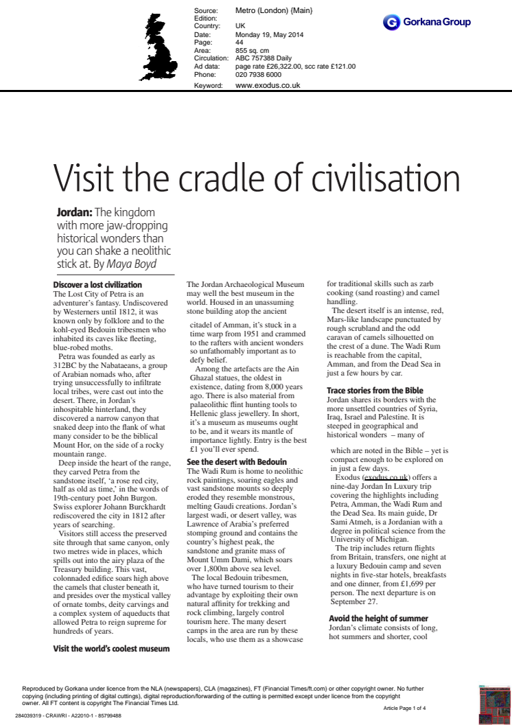 The Cradle of Civilization - The Metro