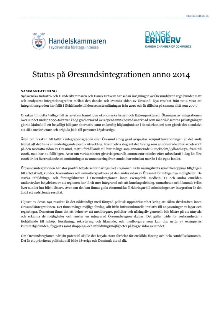 Öresundsindex 2014