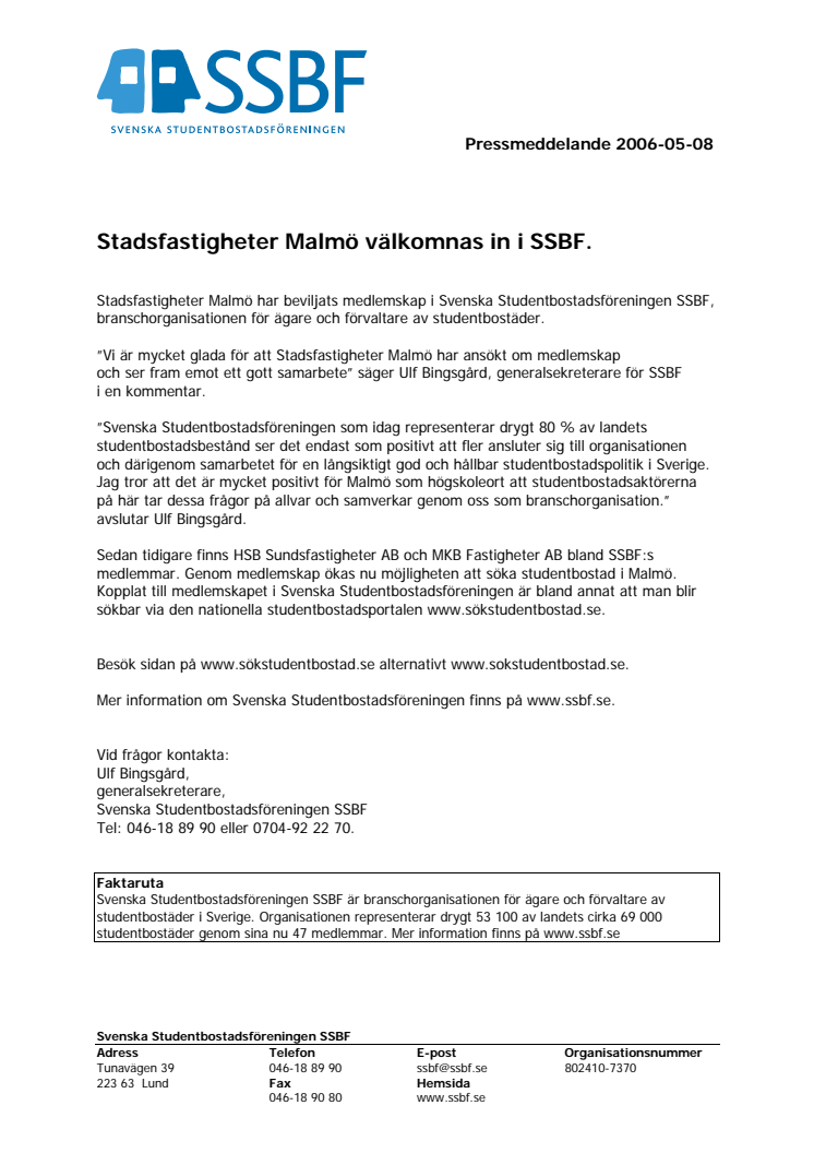 Fler i samarbete för studentbostäder