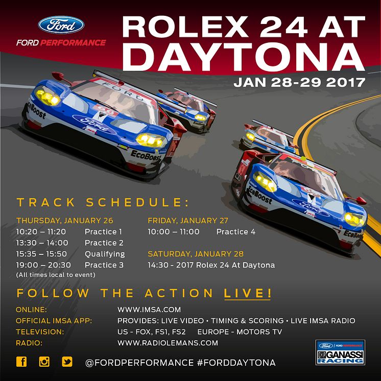 A Ford Ganassi Chip Racing készen áll a Daytona Rolex 24 órás futamra