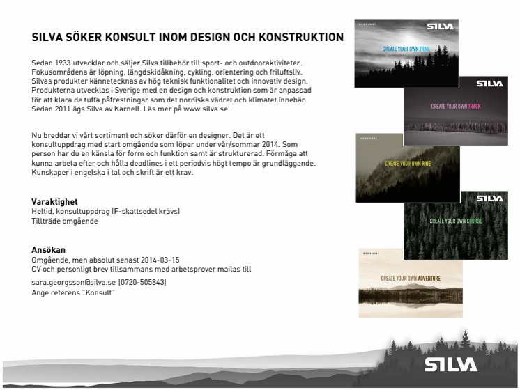 Silva söker konsult inom design och konstruktion