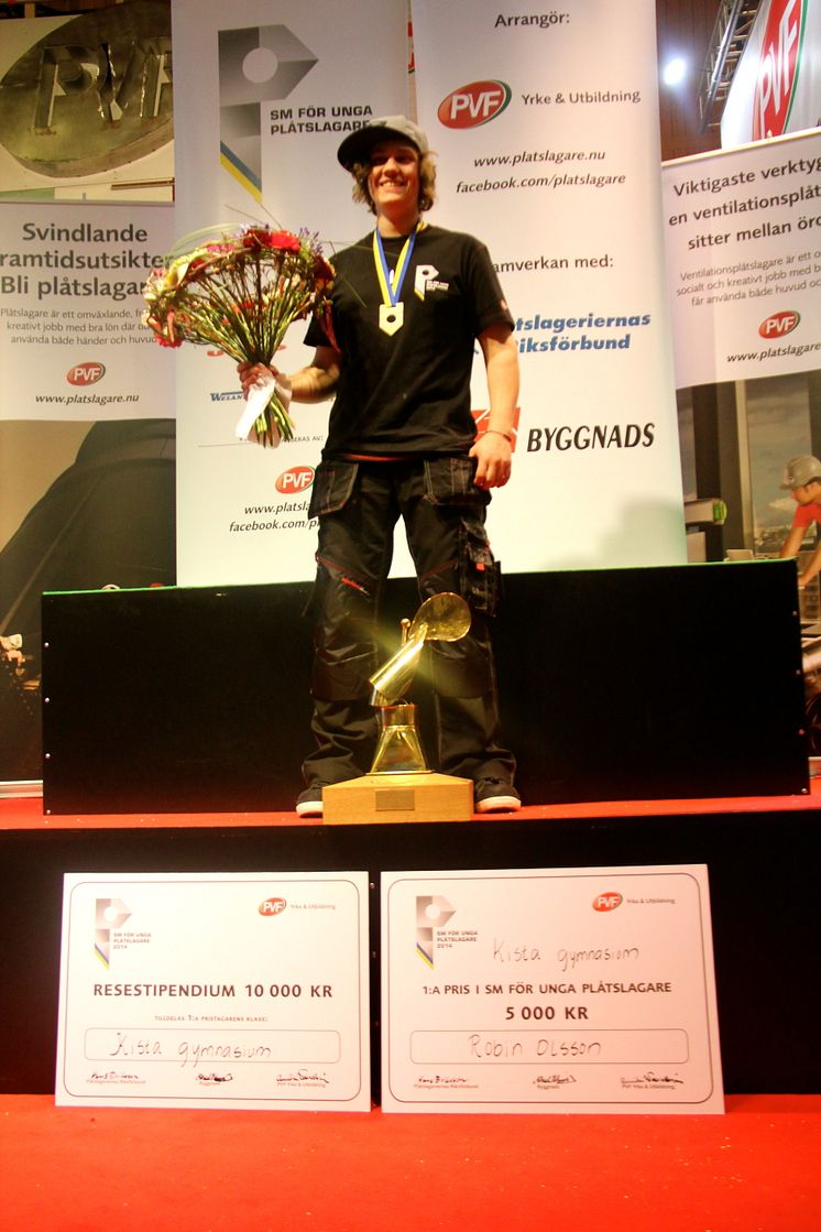 Robin Olsson från Kista Gymnasium tog SM-guld i plåtslageri