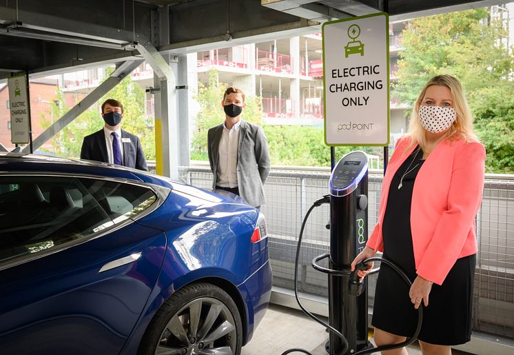 Mims Davies MP joins Govia Thameslink Railway to open a new EV charging hub in Haywards Heath