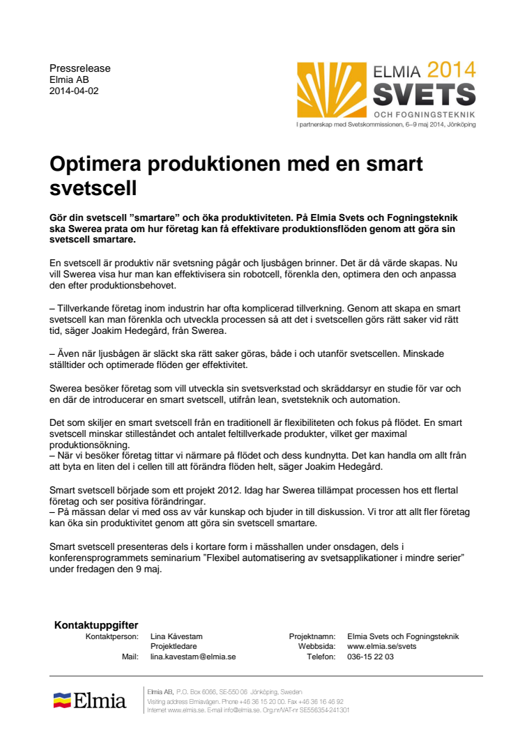 Optimera produktionen med en smart svetscell