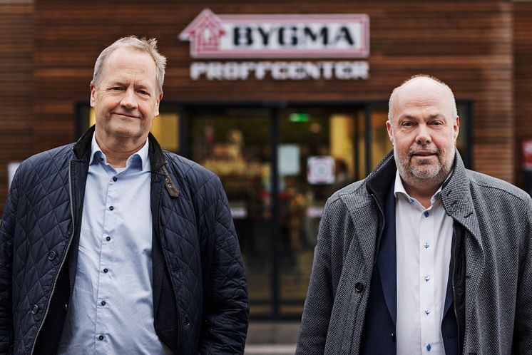 Adm. dir. Michael Madsen og koncernchef Peter H. Christiansen, Bygma