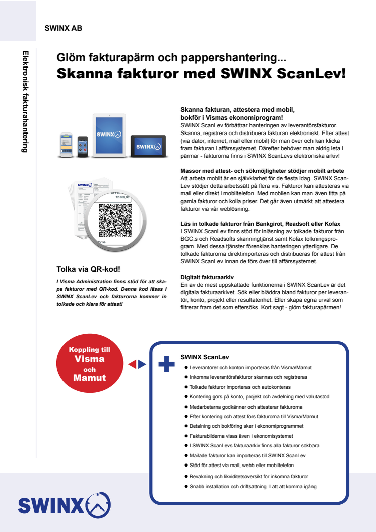 Glöm fakturapärmen, skanna fakturorna med SWINX ScanLev