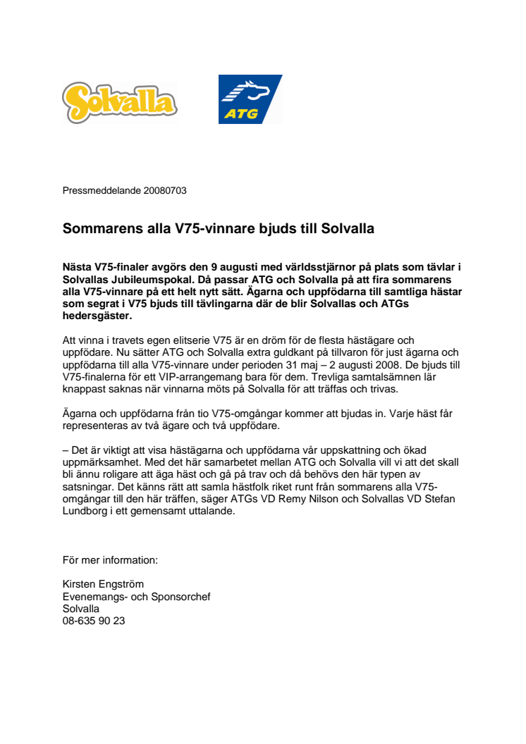 Sommarens alla V75-vinnare bjuds till Solvalla