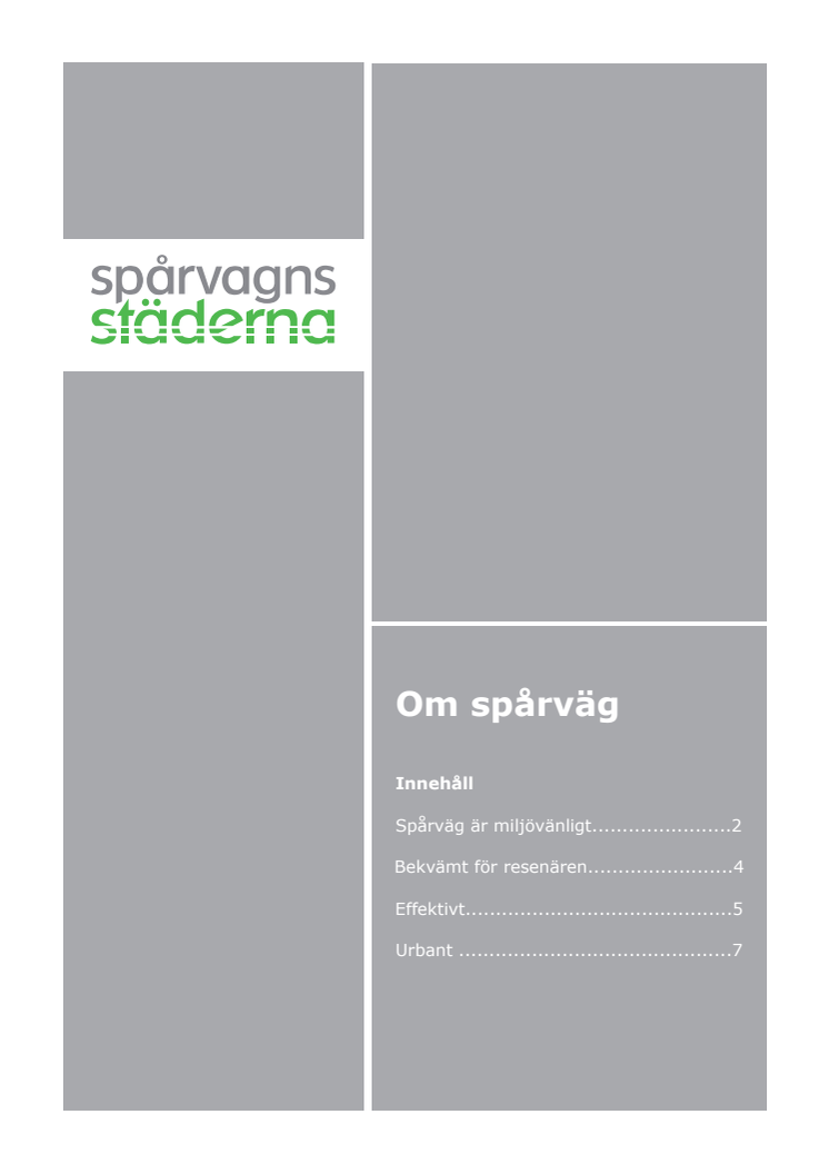 Om spårväg - faktablad