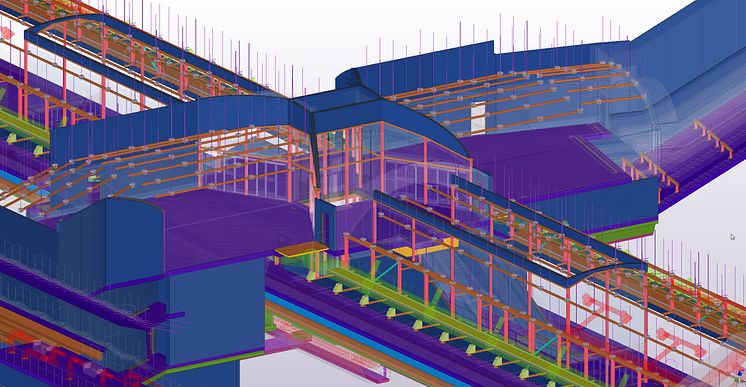 Stationen i Hagalund sedd från Tekla Structures