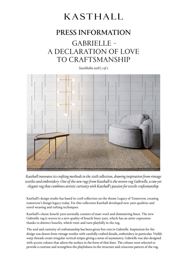 GABRIELLE – A DECLARATION OF LOVE TO CRAFTSMANSHIP