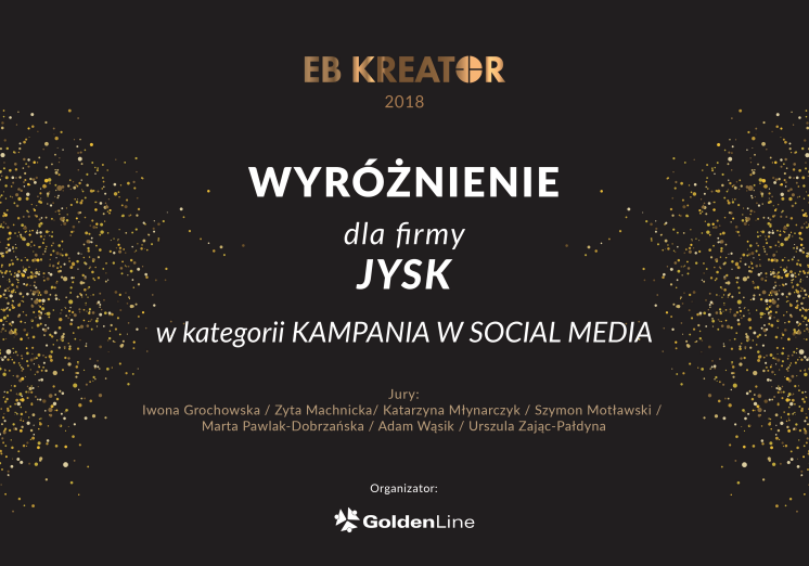 JYSK Polska wyróżniony w konkursie EB Kreator