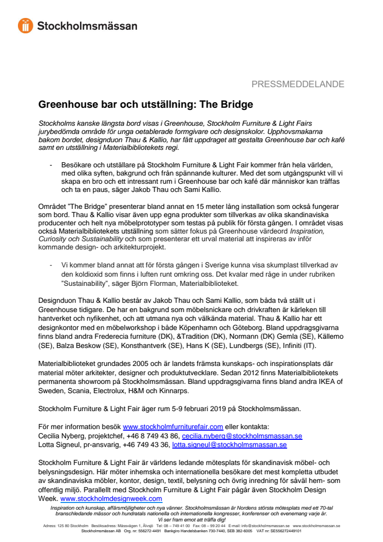 Greenhouse bar och utställning: The Bridge