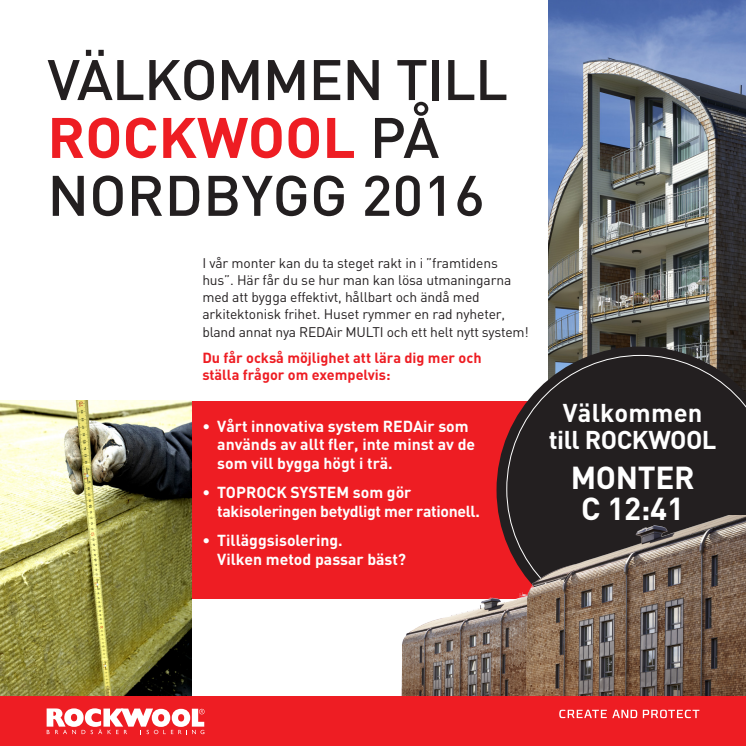 VÄLKOMMEN TILL ROCKWOOL PÅ NORDBYGG 2016