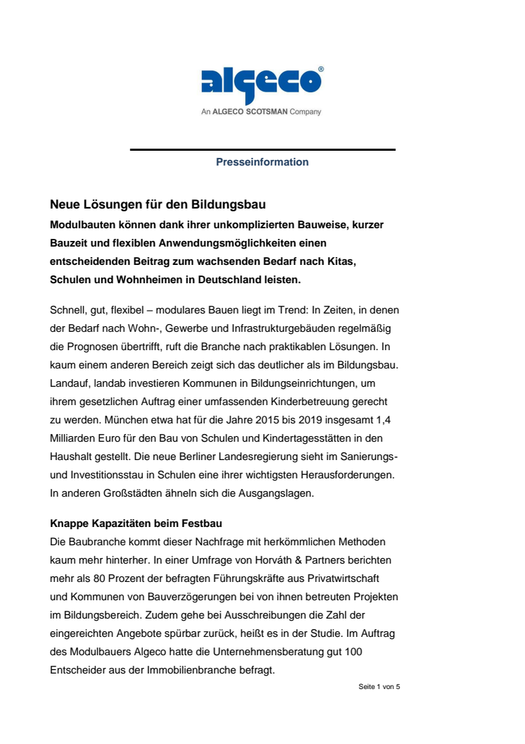 Neue Lösungen für den Bildungsbau