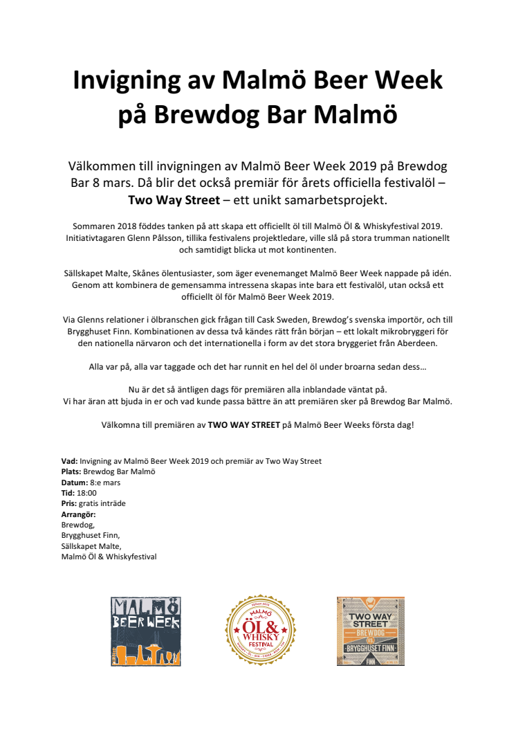 Premiär och invigning samma kväll - allt sker på BrewDog Bar Malmö