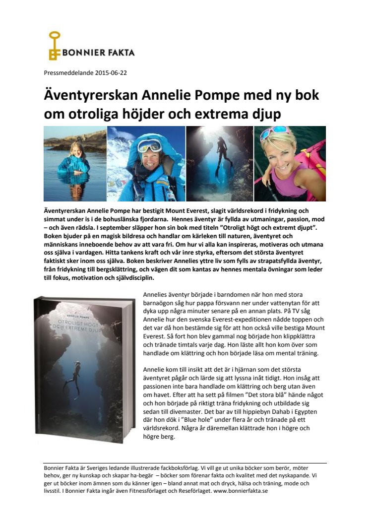 Äventyrerskan Annelie Pompe med ny bok om otroliga höjder och extrema djup