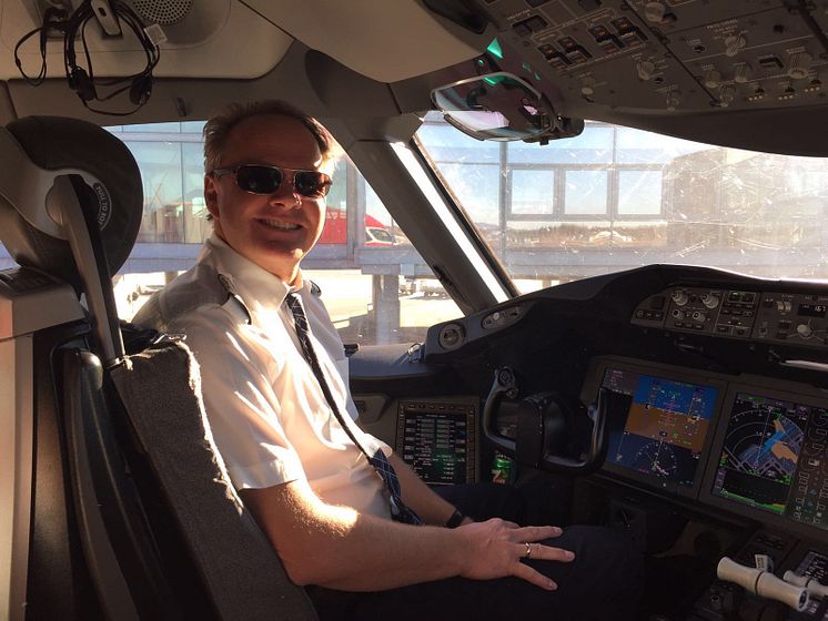 Captain Harold van Dam in command of the record-breaking transatlantic flight from New York to London