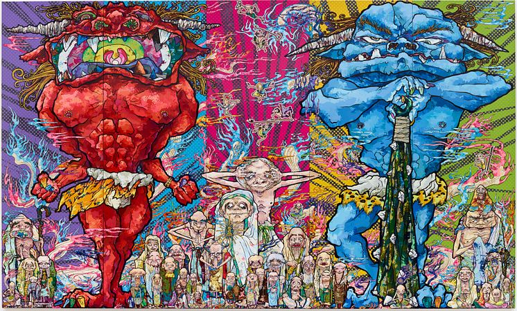 Takashi Murakami Red Demon and Blue Demon with 48 Arhats, 2013