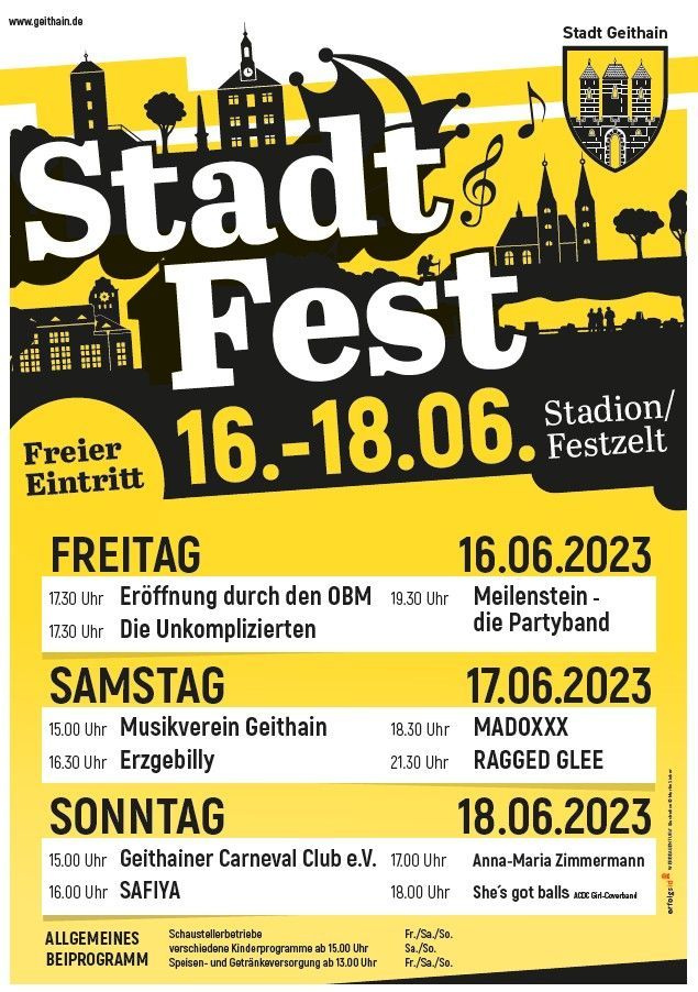Geithainer Stadtfest: Programm 2023