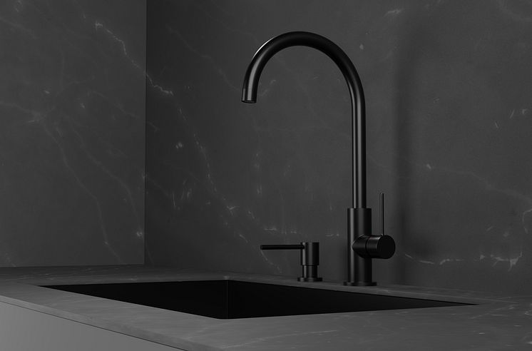 Primy Köksblandare Steel Equip Shadow 30123 & Primy Tvålpump Steel Clean Dispenser Shadow 35003 -2