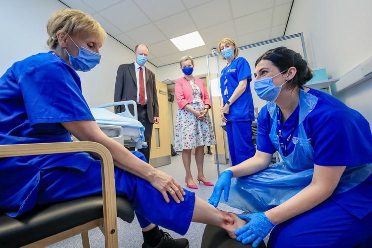 Professor Chris Whitty at Northumbria University's Nursing and Midwifery Council Competence Test Centre