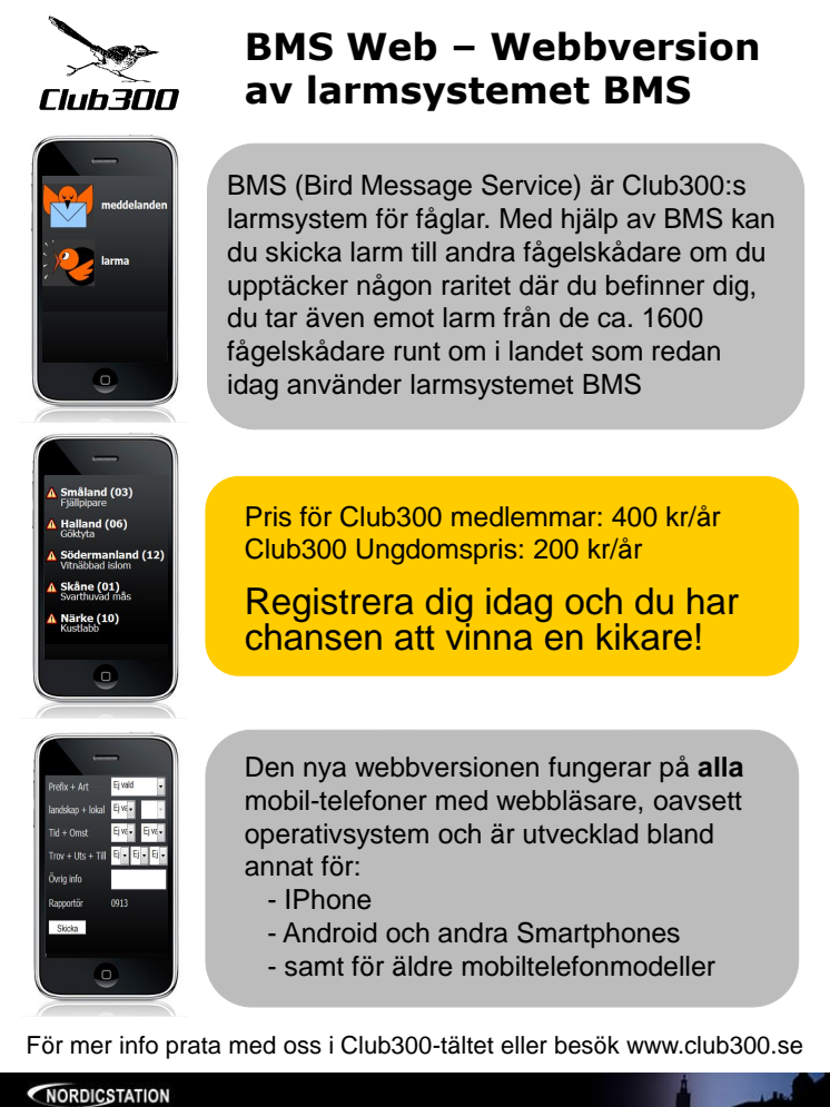 Premiär för webbversionen av larmsystemet BMS (Bird Message Service)