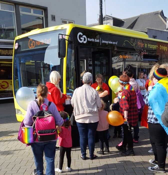 The Sunderland Pride bus participates in the Sunderland Pride march