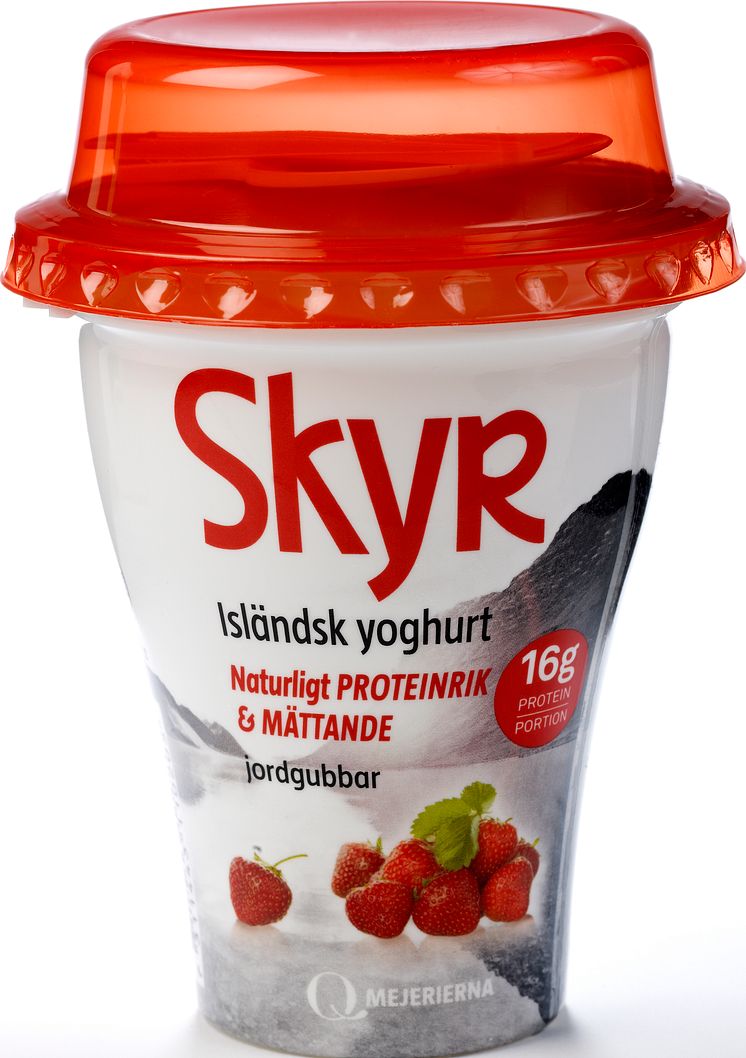 Skyr Isländsk yoghurt jorgubb