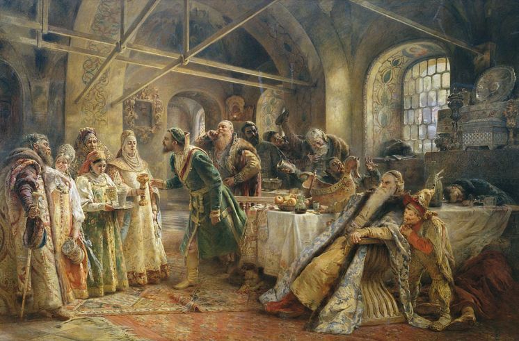 "Kissing Ceremony" af Konstantin Makovsky