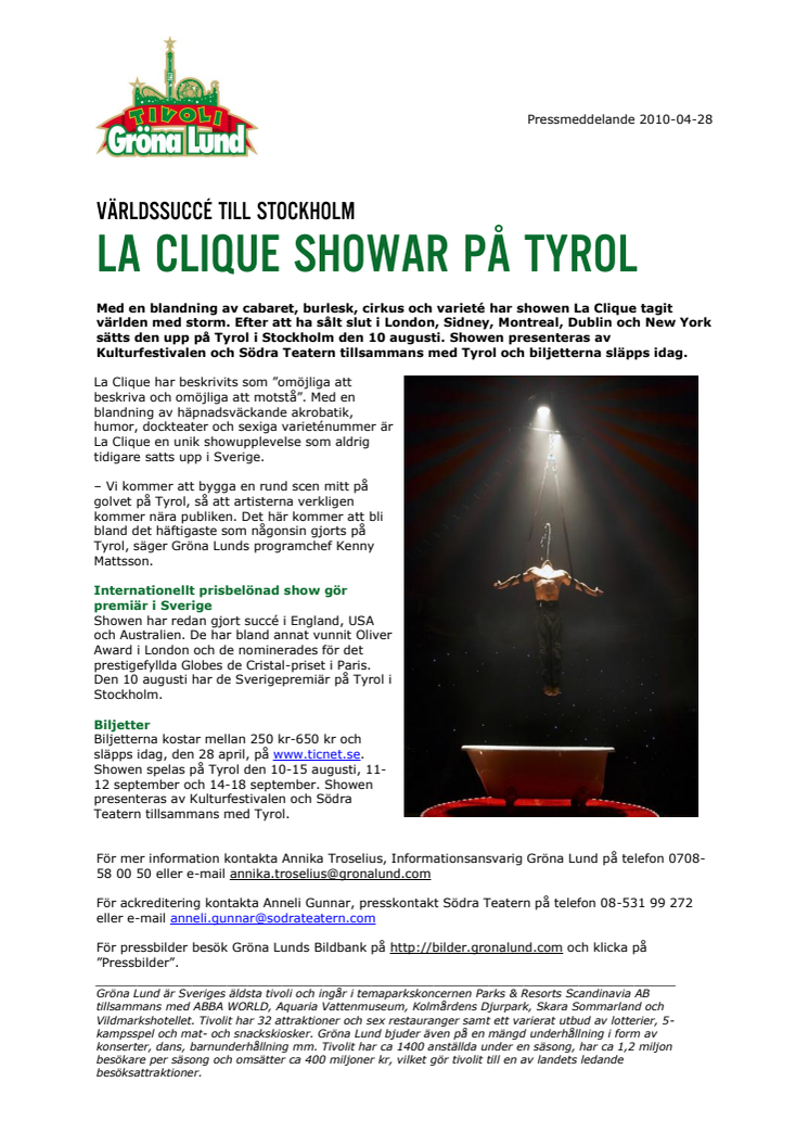 La Clique showar på Tyrol