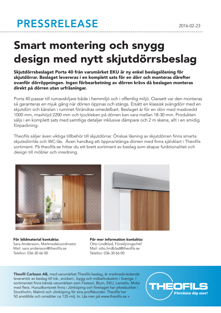Smart montering och snygg design med nytt skjutdörrsbeslag 