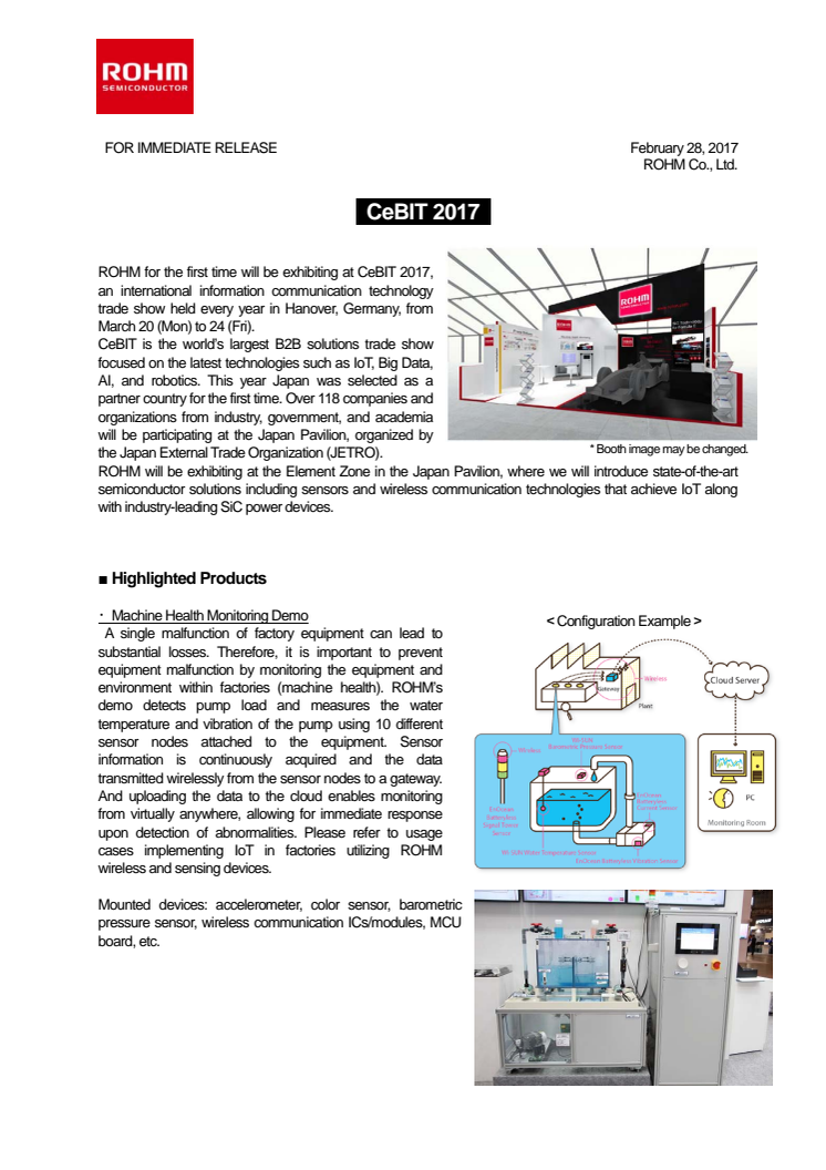 ROHM Exhibits at CeBIT 2017 for the First Time.