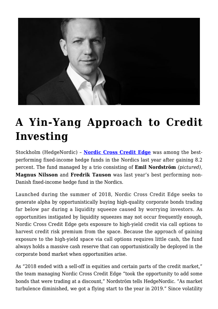 A-Yin-Yang Approach to Credit Investing 