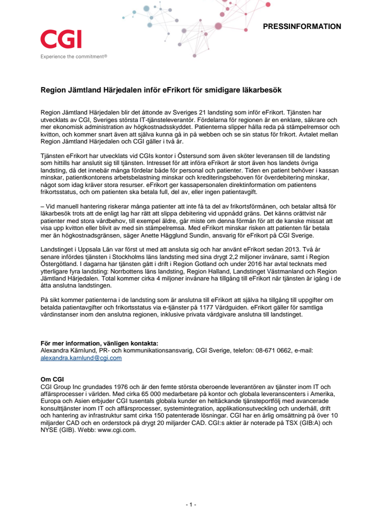 Region Jämtland Härjedalen inför eFrikort för smidigare läkarbesök