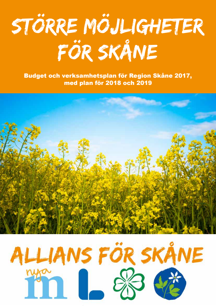Allians för Skånes budget för Region Skåne 2017