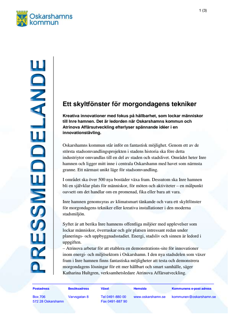 Innovationstävling - Ett skyltfönster för morgondagens tekniker 