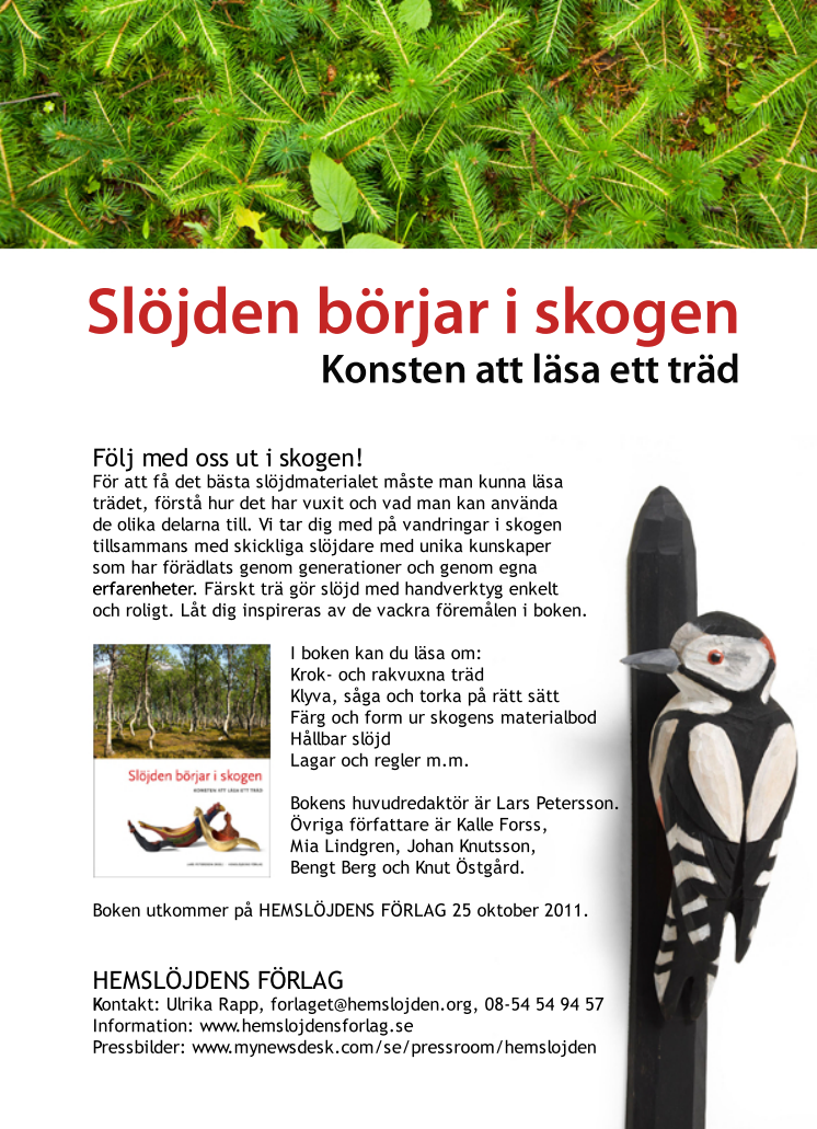 Slöjden börjar i skogen - Ny bok från Hemslöjdens förlag