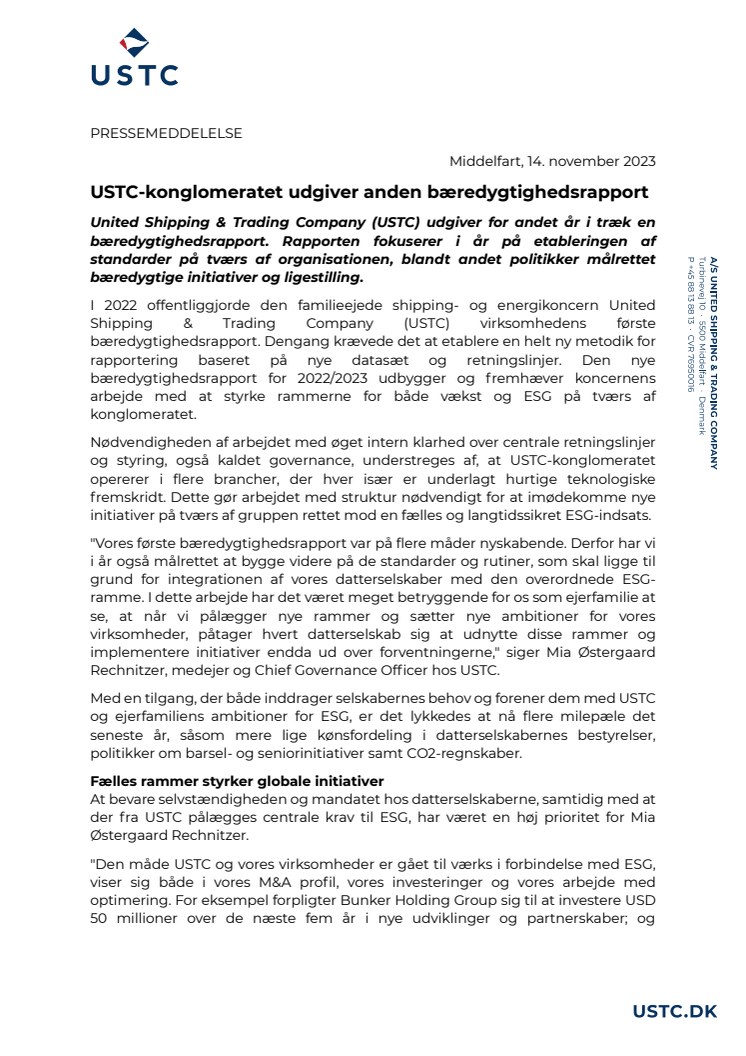 USTC-bæredygtighedsrapport_PRESSEMEDDELELSE.pdf