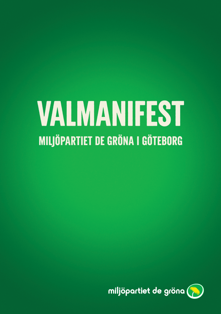 Valmanifest Miljöparitet Göteborg 2014