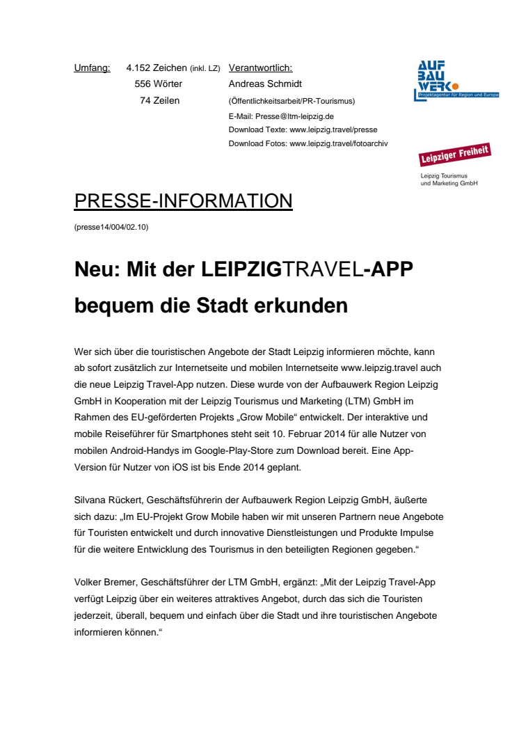 Neu: Mit der LEIPZIGTRAVEL-APP bequem die Stadt erkunden