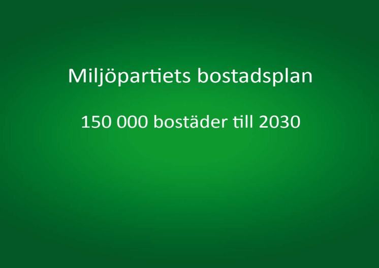 Miljöpartiet i Stockholms stads bostadsplan