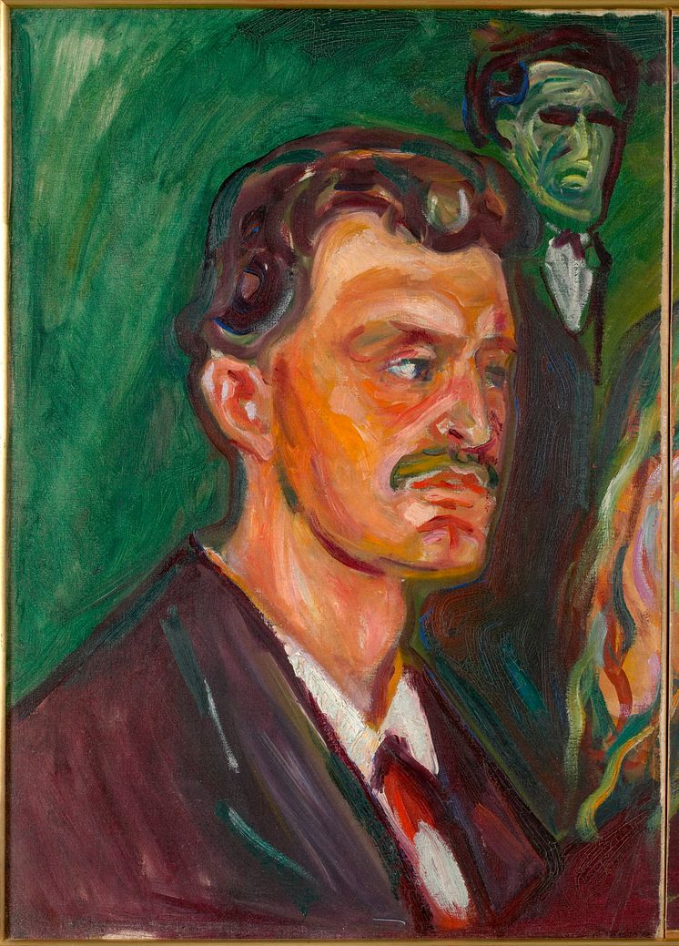  Edvard Munch: Selvportrett mot grønn bakgrunn / Self-Portrait against a Green Background (1905)