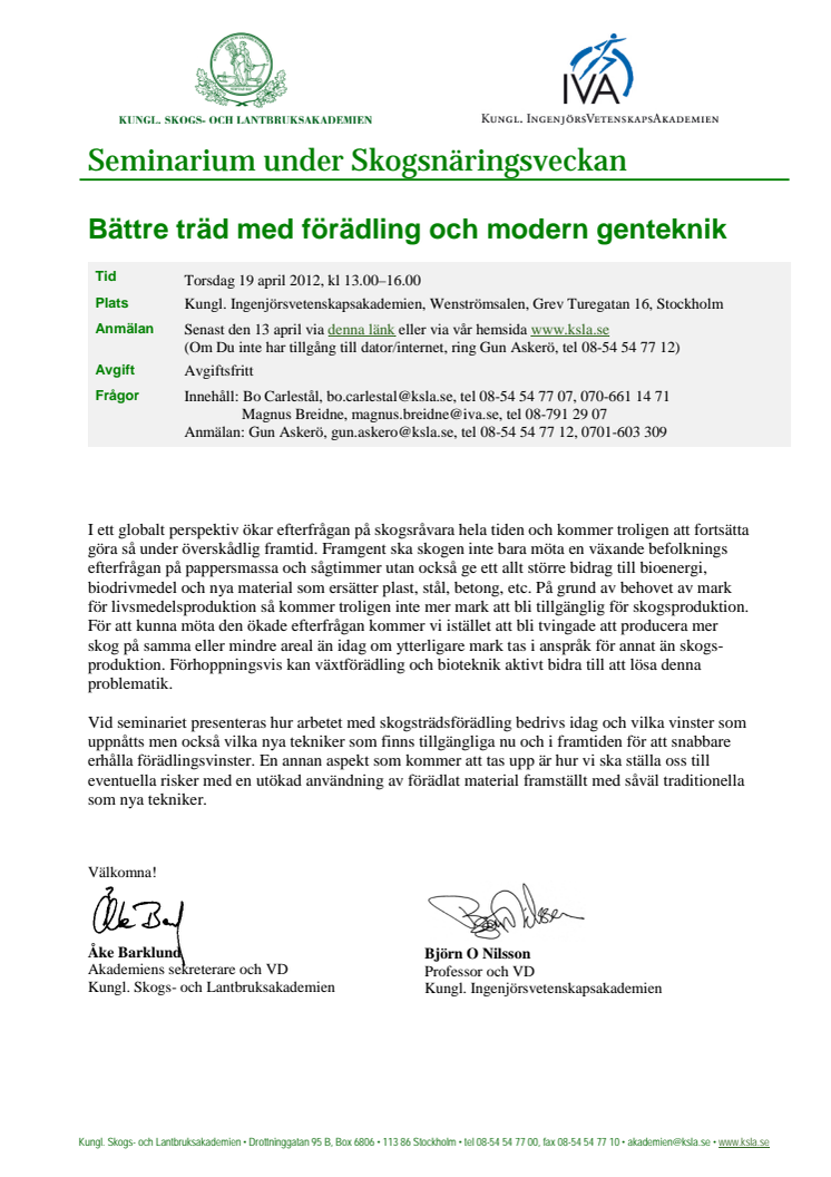 Bättre träd med förädling och modern genteknik