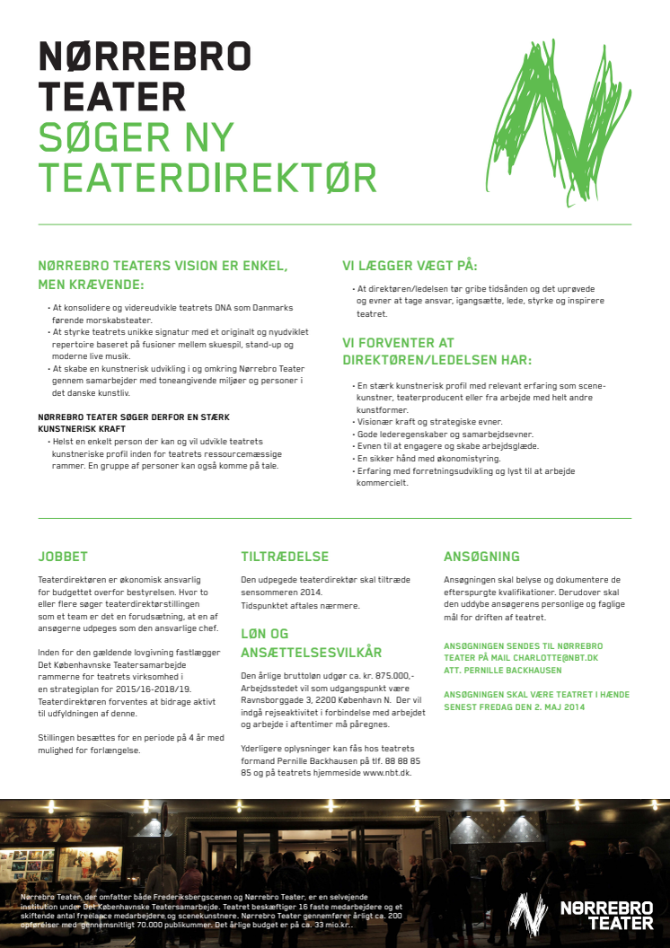 Nørrebro Teater søger ny direktør