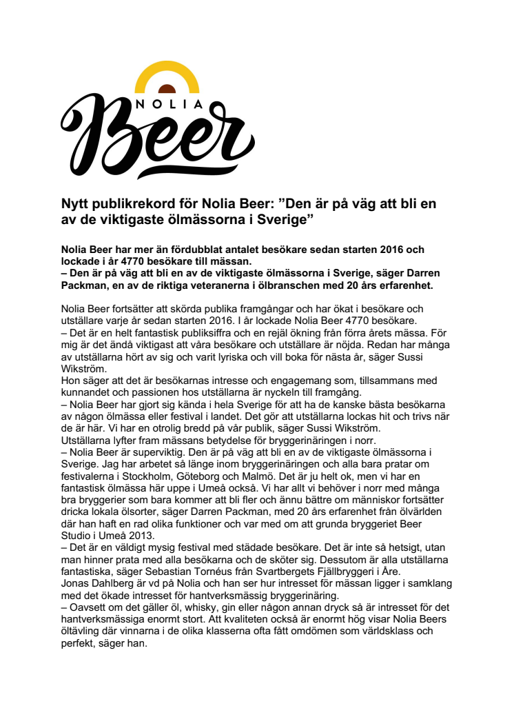 Nytt publikrekord för Nolia Beer: ”Den är på väg att bli en av de viktigaste ölmässorna i Sverige”