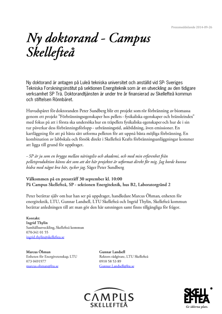 Ny doktorand - Campus Skellefteå 